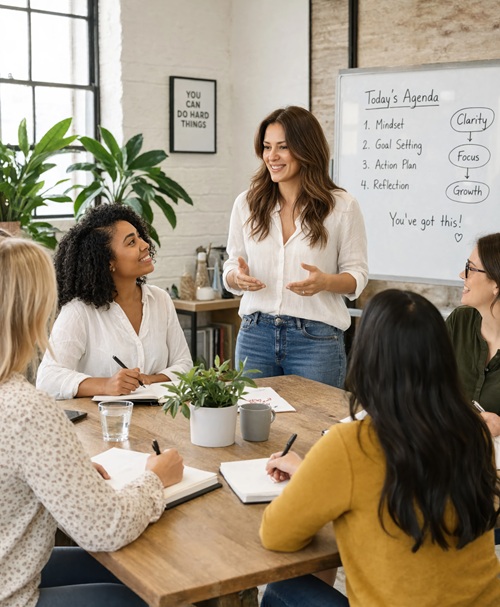 Un grupo de mujeres trabajando